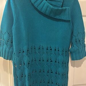 Etcetera Teal Cowl Neck Sweater